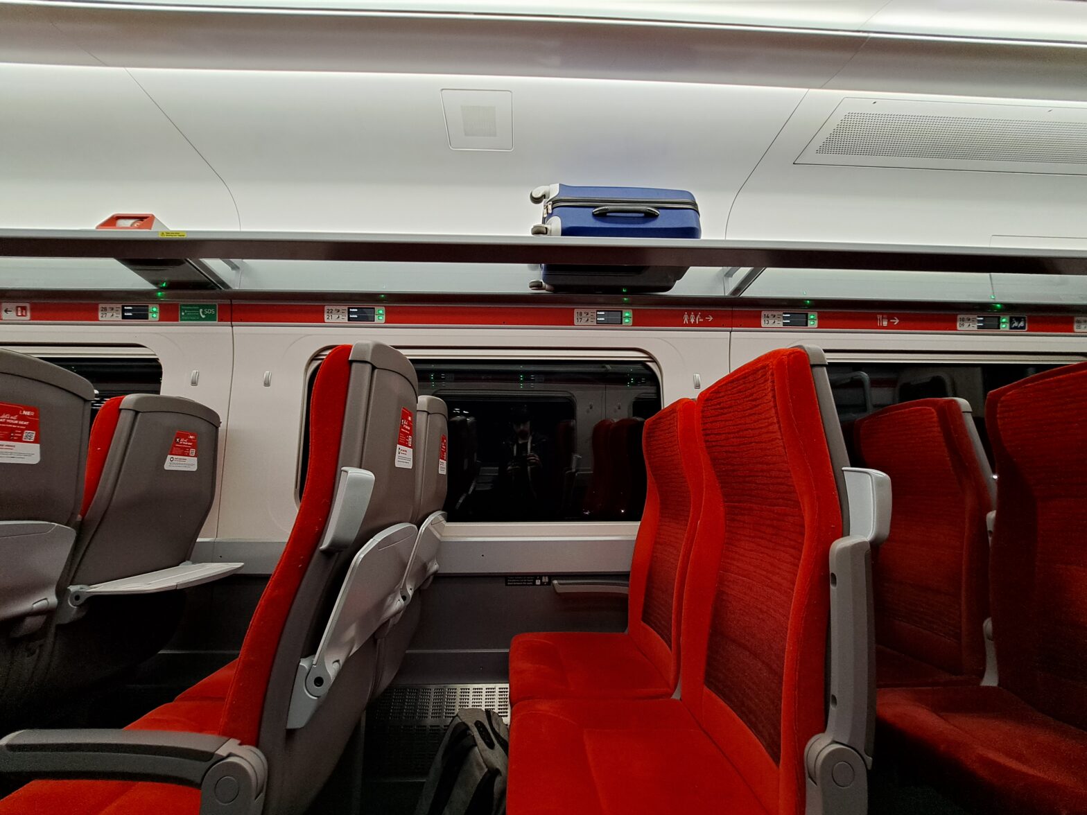 Luggage on train