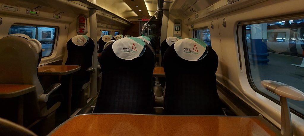 interior of standard premium on avanti west coast, which is an alternative for cheap first class train travel
